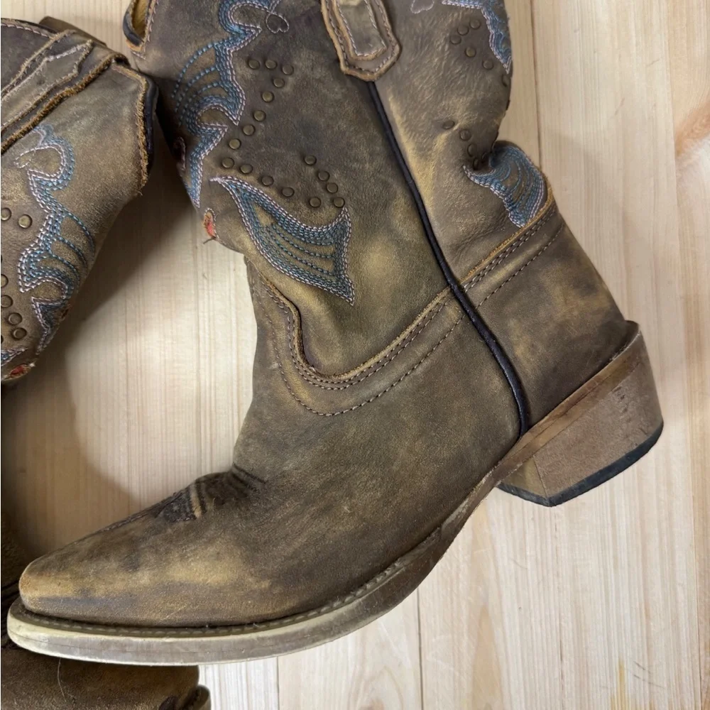 Dan Post Kids Leather Cowboy Boots Size 1.5 Western Rodeo Cowgirl Boots